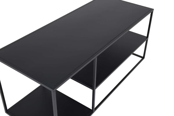Sohvapöytä, Teräs, 50x120 cm, Musta