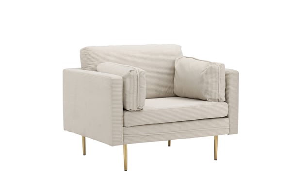 Nojatuoli, Boom Single Chair Corduroy, 86x84x110 cm, Beige
