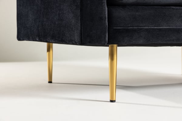 Nojatuoli, Boom Single Chair Velvet, 86x84x110 cm, Musta
