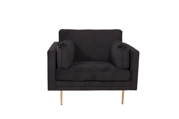 Nojatuoli, Boom Single Chair Velvet, 86x84x110 cm, Musta