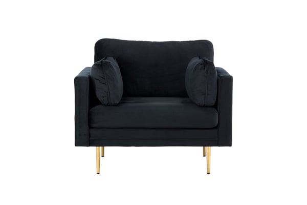 Nojatuoli, Boom Single Chair Velvet, 86x84x110 cm, Musta