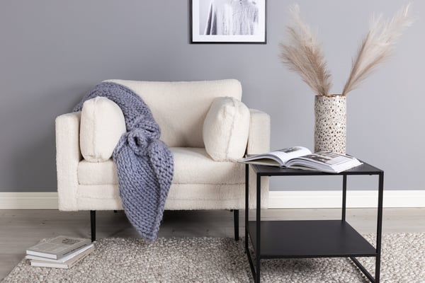 Nojatuoli, Boom Single Chair - Teddy, 86x84x110 cm, Valkoinen Nojatuoli, Boom Single Chair - Teddy, 86x84x110 cm, Valkoinen