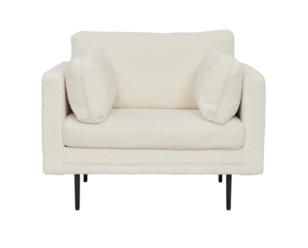 Nojatuoli, Boom Single Chair - Teddy, 86x84x110 cm, Valkoinen