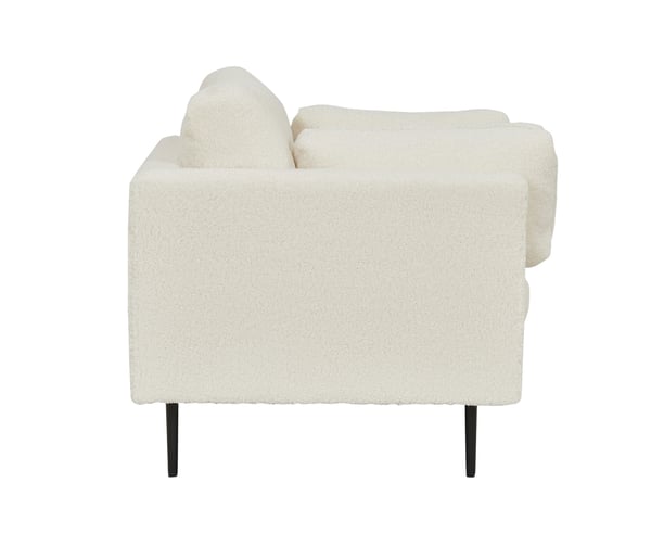 Nojatuoli, Boom Single Chair - Teddy, 86x84x110 cm, Valkoinen