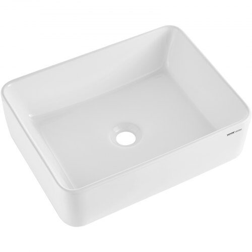 Tvättställ ovanpå bänkskiva, 48.2x37.3x13.5 cm, Vit, Keramik Tvättställ ovanpå bänkskiva, 48.2x37.3x13.5 cm, Vit, Keramik