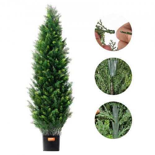 Konstgjord cederträdtopiary, 38x38x123 cm, Grön, Inomhus Utomhus Dekor