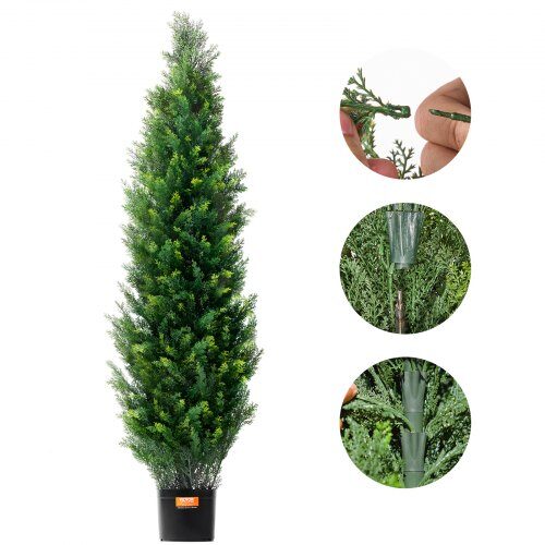 Kunstig cedertræ topiary, 40x40x150 cm, Grøn, Kunstig plante