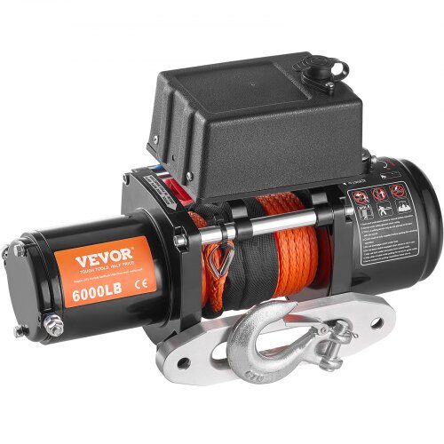 Elektrisk vinsch, 44,9x15,6x21,5 cm, 2722 kg, vattentät, syntetiskt rep