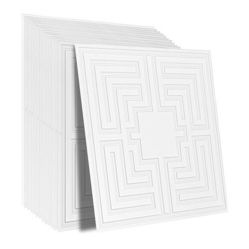 Loftplader, 61x61 cm, Hvid, PVC