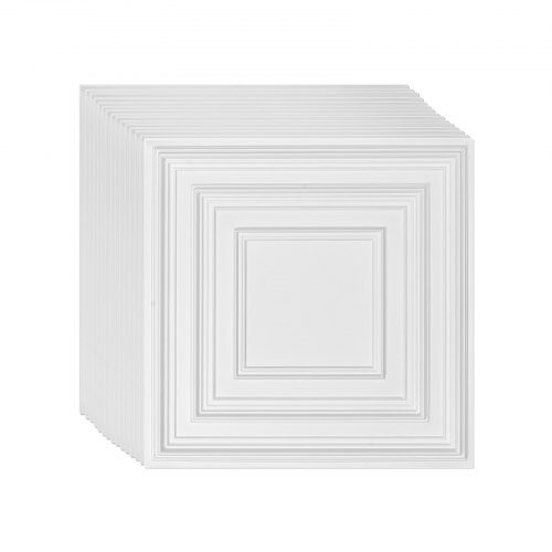 Kattopaneelit, 61x61 cm, valkoinen, PVC