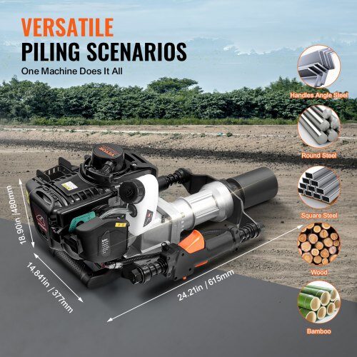 T-stolpslagare, bensindriven 4-takt 1000W, 61.5x37.7x48 cm, portabelt verktyg