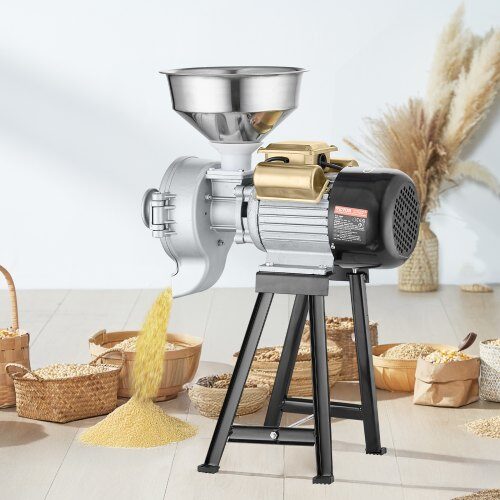 Kornmølle, Elektrisk Kommerciel Grinder 3000W, 50.5x25x70 cm, rustfrit stål