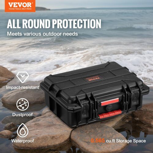 Hardcase, 38x30x14 cm, Sort, Vandtæt Opbevaring