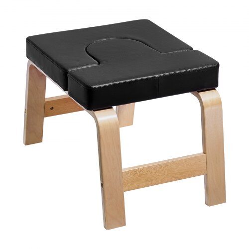 Yogabänk för huvudstående, träram, svart
