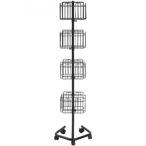 Brochure Display Rack, 41x38x155 cm, 32 lommer, roterende, opbevaring