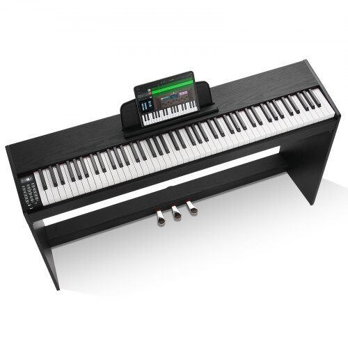 Digitalpiano, 88 fullt vägda tangenter, 131,7x32x78,5 cm, svart & vit, elektrisk