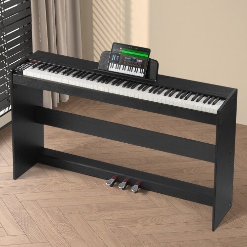 Digitalpiano, 88 fullt vägda tangenter, 131,7x32x78,5 cm, svart & vit, elektrisk