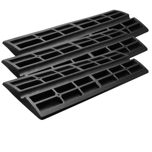 Kantstensramp, 3-pack, 122x40.5x6.5 cm, Svart, Gummi