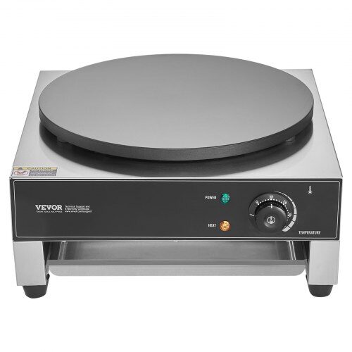 Crepe Maker, Elektrisk Kommerciel 40x45.5x22.5 cm, Sølv, Rustfrit Stål