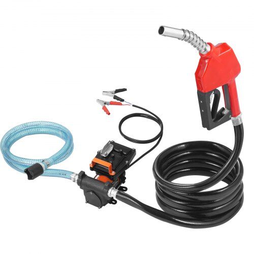 Bränsleöverföringspump, 12V DC 57L/min portabel elektrisk dieselpump, automatisk avstängningsmunstycke, bränsleöverföring