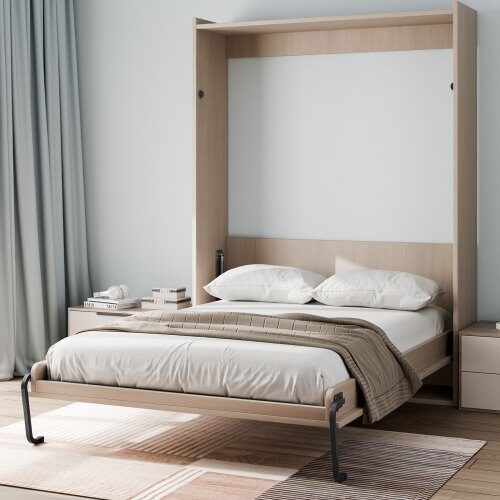 Murphy-sengsæt, Vertikal Queen Size 218.5x170x221 cm, Sort, Sammenklappelig Stål