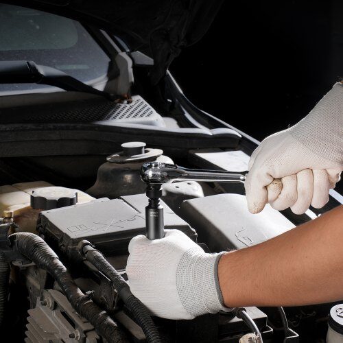 Iskuhylsyavainsarja, 14-osainen syvä metrisarja 4-15 mm, 26x6.2x3.5 cm, teräs