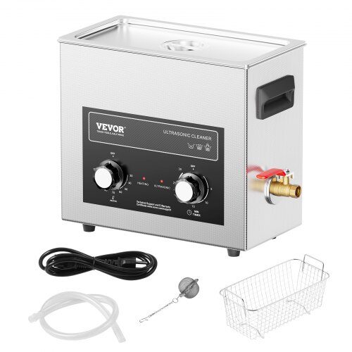 Ultraäänipuhdistin 325x177x290 mm 6L ruostumaton teräs