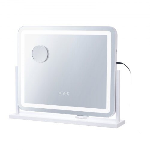 Makeupspejl, 55x44,9 cm, Hvid, LED-belysning