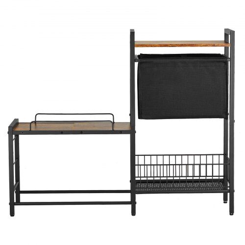Matstation för husdjur med förvaring, 92x27x75 cm, svart, trä och metall