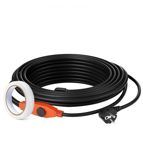 Rørvarmekabel 9 m 23W/m Indbygget Termostat PVC Isolering