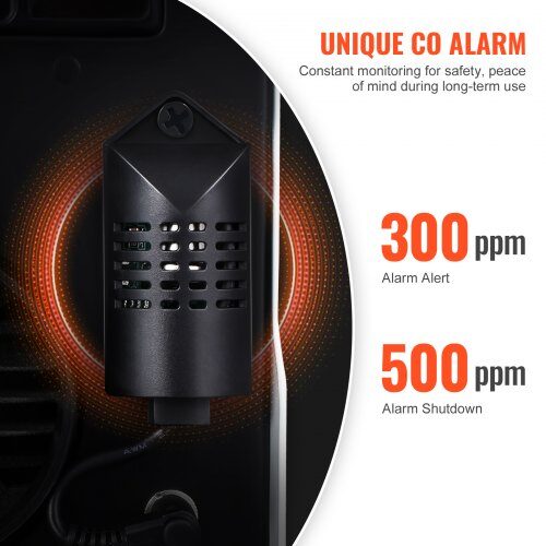 Diesel luftvarmer, 2kW 12V/24V med Bluetooth og CO-alarm, bærbar varmeenhed