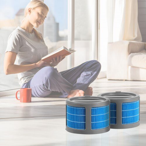 Luftfuktarfilter, 2-pack, 16,5x11,5 cm, Blå, Spunlace-tyg