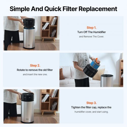 Luftfuktarfilter, 2-pack, 16,5x11,5 cm, Blå, Spunlace-tyg