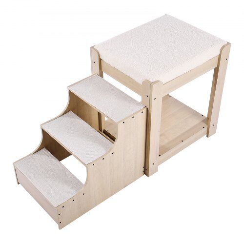 Husbädd för husdjur, 120x50x65 cm, beige, med trappa