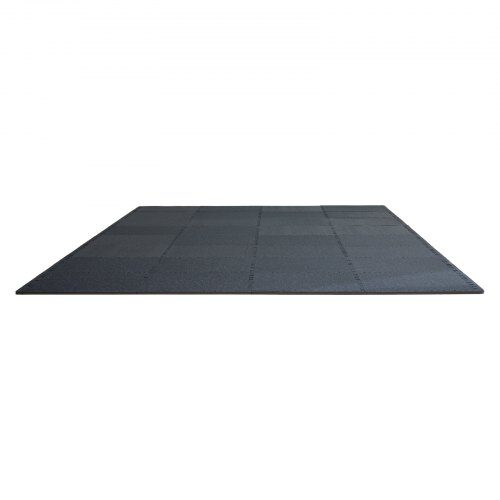 Gymgolvmattor, 25 plattor, 61x61x1,4 cm, svart, gummiyta