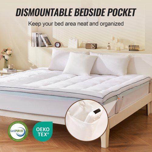 Topmadras, Premium Memory Foam Fiberfyld, 193x203.2x10.2 cm, King