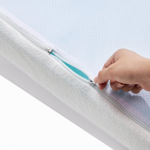 Madrasskydd, Queen Size, 152.4x203.2x7.6 cm, Blå, Memory Foam