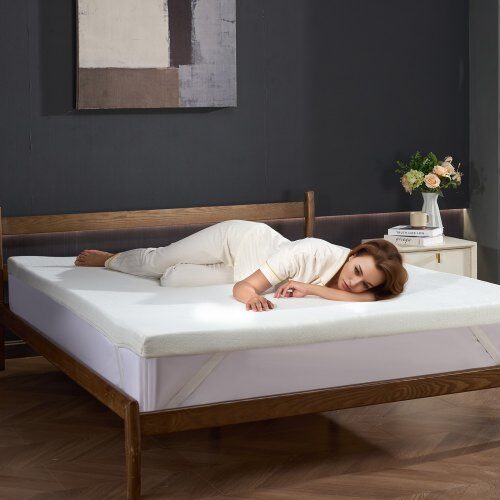 Madrasskydd, Queen Size, 152.4x203.2x7.6 cm, Blå, Memory Foam