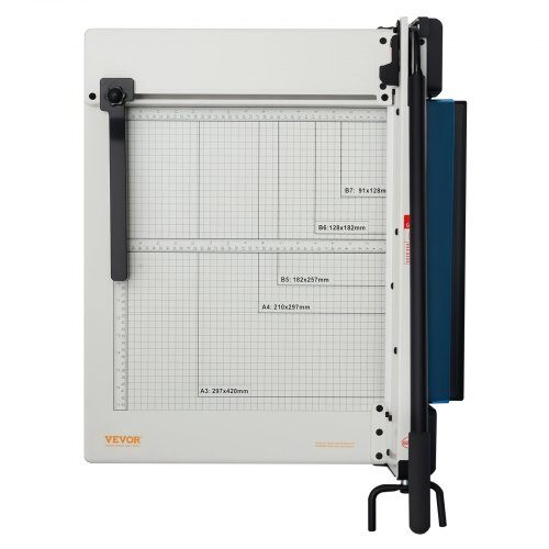 Papperskärare, 43.2 cm A3 giljotin pappersskärare, 43.2x50.5x38 cm, vit, metall