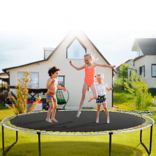 Trampolinmåtte, Udskiftnings springmåtte 373 cm, Sort, UV-resistent