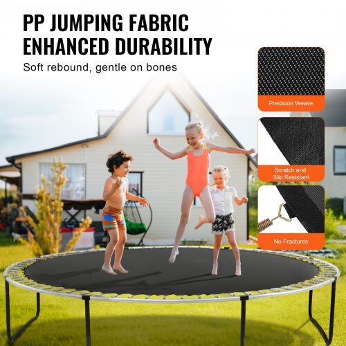 Trampolinmåtte, Udskiftnings springmåtte 373 cm, Sort, UV-resistent