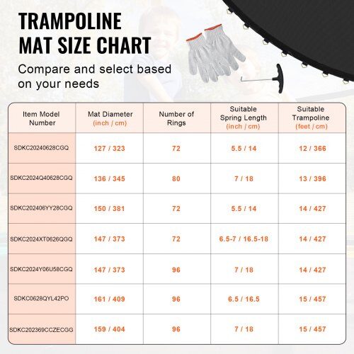 Trampolinduk, Ersättning för 14ft rund studsmatta, 381 cm, Svart, UV-beständig