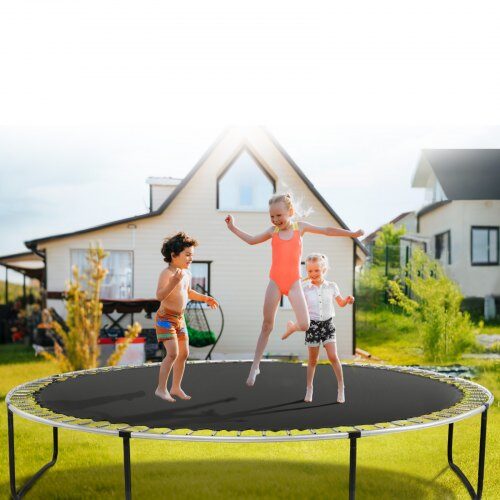 Trampolinmåtte, Udskiftningsspringmåtte 408 cm, Sort, UV-resistent materiale
