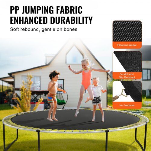 Trampolinmåtte, Udskiftningsspringmåtte 408 cm, Sort, UV-resistent materiale
