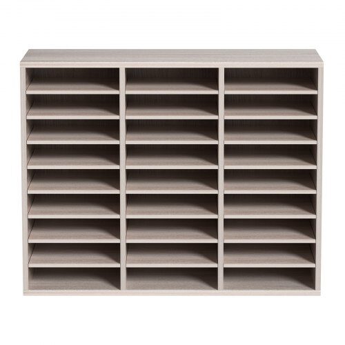 Literaturorganisatör, 27 fack, 80x30.5x63 cm, grå, MDF-förvaring