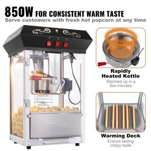 Popcornmaskine, 39x34.5x61 cm, sort