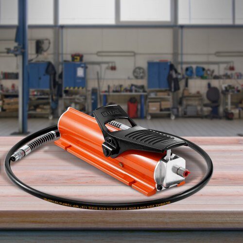Luft-hydraulisk pumpe, 45.5x16.5x14.5 cm, orange, metalkabinet