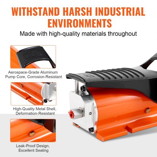 Luft-hydraulisk pumpe, 45.5x16.5x14.5 cm, orange, metalkabinet