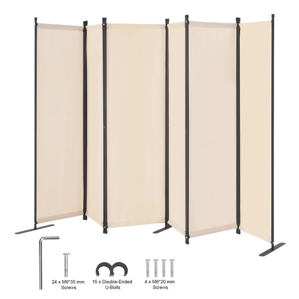 Rumdeler, 3110x1805x450 mm, Beige, Sammenklappelig Privatlivsskærm