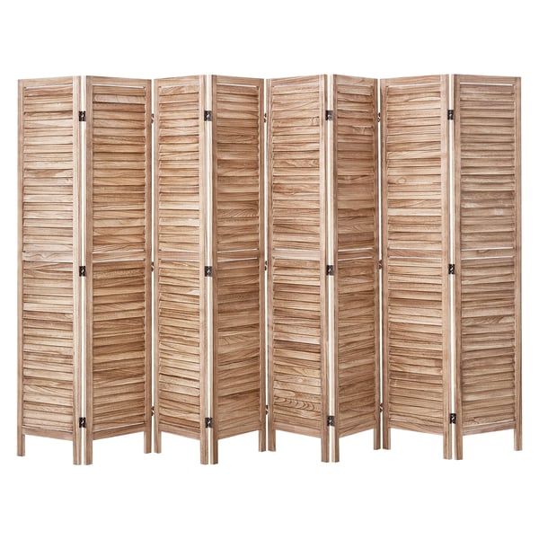 Rumdeler, 8-panel foldbar lamel skillevæg, 325x170x1,9 cm, træ